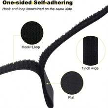5Meters Adjustable Fastening Hook And Loop Straps With 25 Buckles Free Cut Length Cord Straps For Sewing And Cable Wire Manageme - Black - View 9