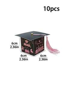 10pcs/30PCS Graduation Cap Gift Box, Graduation Candy Boxes Black Box With Gold Tassel, Desktop Decor, Suitable For Graduation Season, Graduation Party, Graduation Gift Packaging - View 15