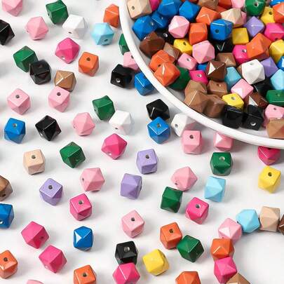 10pcs Colorful Square Bead Acrylic Loose Beads, DIY Jewelry Making Materials For Necklace, Bracelet, Earrings, Pendant