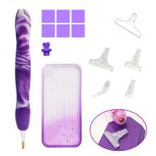 Kit de herramientas para pintura de diamantes DIY, incluye varios bolígrafos con puntas de plástico, bolígrafos multifunción, 6 piezas de arcilla y 1 paleta degradada. Adecuado para accesorios de pintura de diamantes DIY. - Ver 12