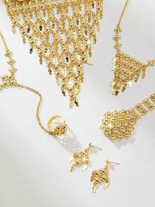 YIYI 1Set Boho Alloy Jewelry Set, Floral & Tassel Decor, Women Body Chain, Waist Chain, Earring & Bracelet For Party & Photoshoot - XWJT-040 - View 5
