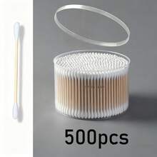 1 Box Of 500pcs High Quality Double-Ended Cotton Swabs With Wooden Sticks - Includes Transparent Storage Box For Daily Cleaning, Earplug For Handcrafts And Cosmetics, Suitable For Pets - Multipurpose - Multicolor - View 8