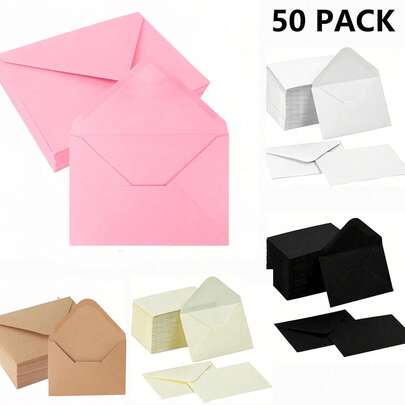 10/50/100pcs Gift Card Envelopes, 4 X 2.75 Inch Mini Envelopes, 120gsm Small Paper Business Gift Card Sleeves, Bulk, Compact Greeting Card Envelope Pockets, Suitable For Invitations