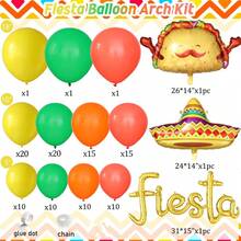 118pcs Mexican Balloon Arch Kit Party Decorations, Letter Straw Hat Taco Foil Balloons Rainbow Balloon Arch Kit For Carnival Birthday Party Tropical Decoration - Mexican Balloon Kit - View 3