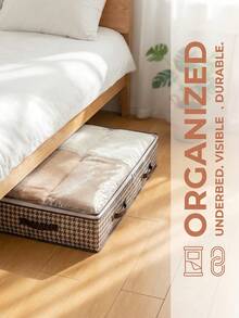 1pc Reinforced Transparent Window Handle Storage Box - Foldable Large Capacity Bedding Storage Box, Fashionable Appearance Underbed Storage Box, Space-Saving Clothing Storage Bag/Wardrobe Organizer, Multi-Color Options, Suitable For Blankets, Sweaters, Pillows, Bedsheets, Packaging Paper, Back To School Season - Multicolor-2 - View 4