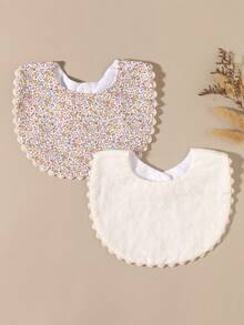 2pcs Baby Bibs, Decorative Bibs For Newborn Girls, Baby Shower Gift - Multicolor - View 7