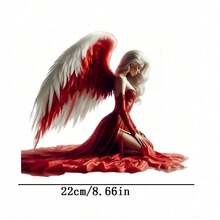1/2/3pcs Red & White Angel Wings Decals, Suitable For DIY Heat Transfer Printing On T-Shirts, Pillows, Etc. Available In Multiple Colors, Durable And Washable Plastic Stickers For Backpacks, Cushions, Pants, Sofa Covers, High-Quality T-Shirt Printing That Won't Fade - Multicolor - View 2