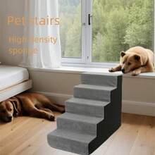 1个宠物攀爬梯，防滑宠物梯，可拆卸可清洗，防污耐磨，舒适透气，高回弹耐用，时尚优雅 - 灰色 - 查看 5