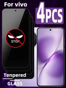 4pcs Privacy Tempered Glass Screen Protector, Anti-Peeping, High Hardness, Scratch-Resistant, Fingerprint-Proof, Compatible With Phone Case, Easy Installation - Black - View 69