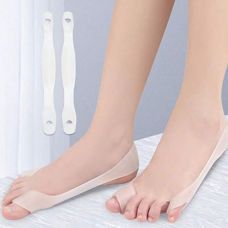 1 par de separadores de dedos de silicona, suaves y flexibles, antifricción, unisex para uso diurno y nocturno, diseño único que protege los talones, lavable y reutilizable