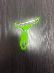 1 件装不锈钢三合一切片削皮器，配有符合人体工程学的橡胶手柄和不锈钢刀片 - 多功能蔬菜水果削皮器，带切片器和标准刀片，适用于西葫芦面条、沙拉、厨房小工具、蔬菜切片器和切碎器、沙拉制作厨房工具、耐用厨具、高品质削皮器、美食爱好者，附带保护盖 - 彩色 - 查看 15
