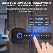 Cerradura inteligente 5 en 1, digital con reconocimiento de huella y control Bluetooth, multifuncional para puertas de 30-50 mm - Negro1 - Ver 3