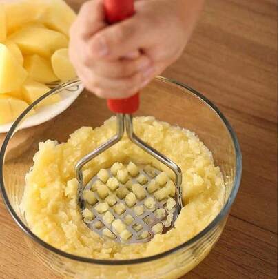 Dụng cụ nghiền khoai tây chuyên dụng, dùng trong gia đình và nhà bếp, tay cầm chống trượt, thép không gỉ, dễ vệ sinh, thích hợp cho khoai tây, rau củ và trái cây, lý tưởng cho người nội trợ và đầu bếp chuyên nghiệp, dụng cụ nghiền/xay rau củ, dụng cụ nhà bếp thiết yếu, tay cầm tiện dụng, đồ dùng nhà bếp bền bỉ.