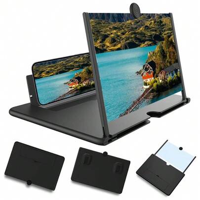 Kính lúp màn hình điện thoại di động, màn hình chiếu 3D siêu rõ nét cho máy tính để bàn, có chân đế điều chỉnh được, kích thước lớn, bảo vệ mắt.