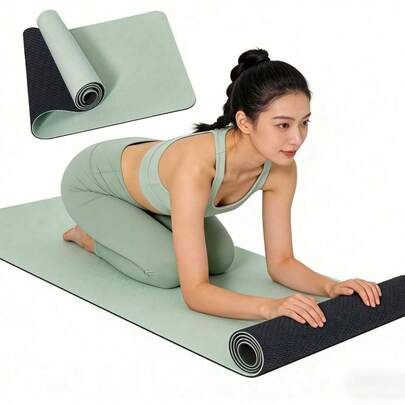 8毫米加厚TPE瑜伽垫，健身垫，防滑、防震、隔音，可用作跳绳垫、硅藻泥垫、瑜伽垫，防滑、耐脏、易清洁，推荐初学者使用。柔软舒适，双面可用，适用于运动健身、健身房地垫、健身套装等。适合作为礼物，例如母亲节礼物、生日礼物、圣诞礼物等。也适用于体操、运动、普拉提、居家锻炼等。运动袜、健身袜、瑜伽袜和普拉提袜。