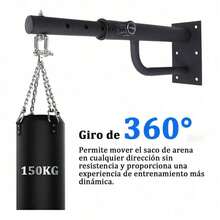 Soporte AdooAdii para Costal de Boxeo de Pared | Ajustable, Acero Inoxidable, 65cm, Capacidad de 150kg - Negro - Ver 4