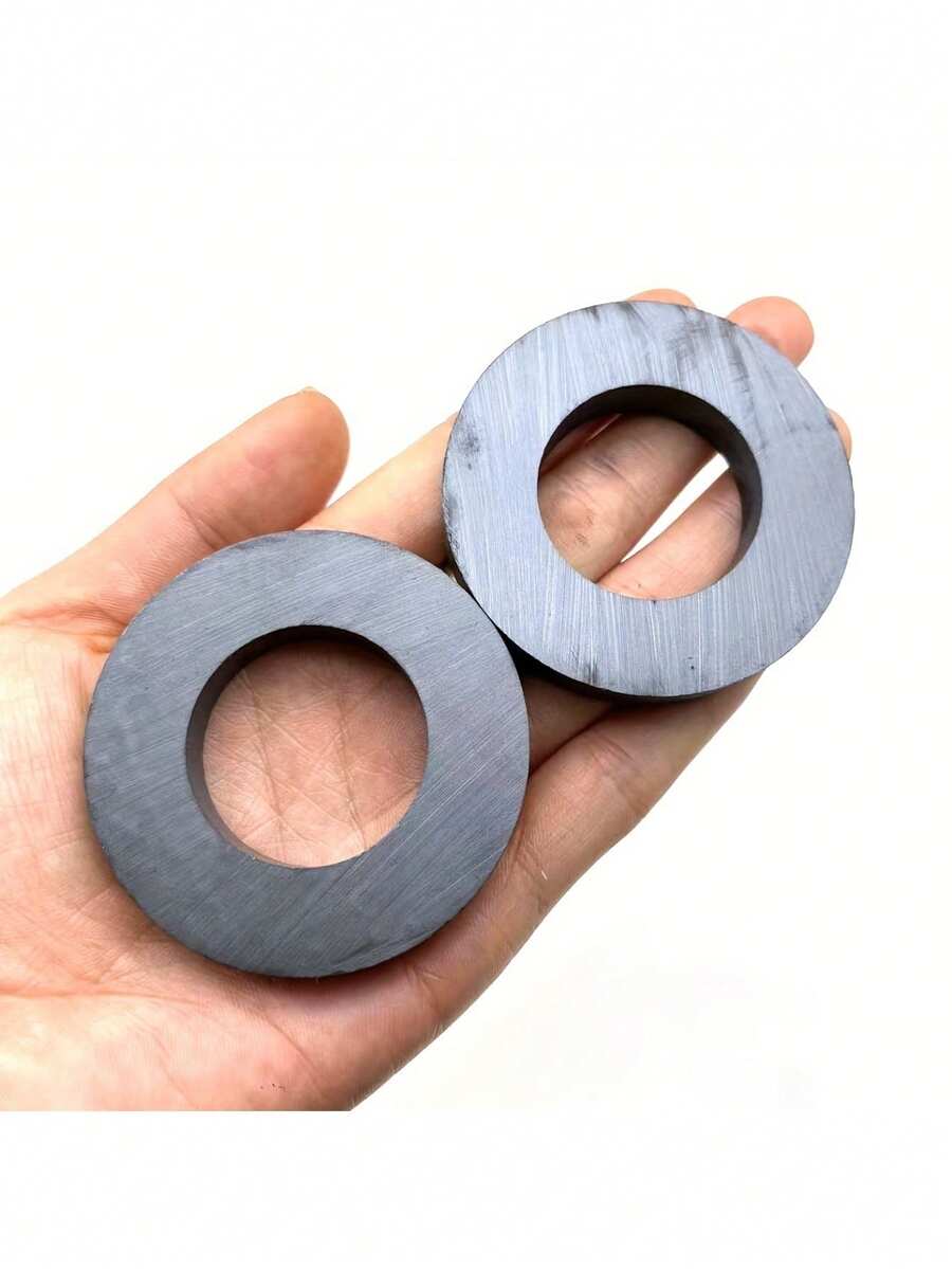 2 nam châm vòng mạ oxit, đường kính ngoài 45mm x đường kính trong 22mm x chiều cao 10mm, nam châm tròn bằng gốm chịu lực cao có lỗ, thích hợp cho công nghiệp, khoa học, sắp xếp dụng cụ kim loại.