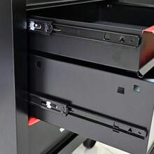 Rolling Metal Tool Chest With 5 Drawers, Heavy-Duty 5-Compartment Tool Cabinet With Ball-Bearing Slides, Steel Storage Box - Organizer - Black And Red - A - View 10