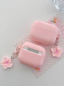 1pc Pink TPU Matte Bluetooth Earphone Protective Case With Sakura Pendant, Cute Sakura Design, Suitable For AirPods Pro 3, Pro (2nd Gen), 3, Pro, 4, Suitable For Daily Use, Spring, Mother's Day, Birthday, Graduation Season, Fast Delivery - Pink - View 6