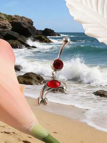 1pc Assorted Belly Button Rings, Sexy & Sweet Body Jewelry Piercing Accessories For Girls - Multicolor - View 7
