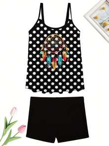 Bohemian Dreamcatcher American  Style Women's Fun Swimsuit Set - trộn - Xem 7