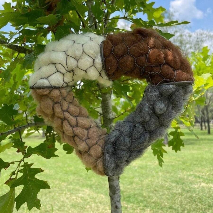 Nhà chim hình trái tim thủ công, có thể tái sử dụng, nhà trú đông, nhà khởi đầu cho chim ruồi, đồ trang trí sân vườn, quà tặng ngoài trời cho chim. - Xem 1