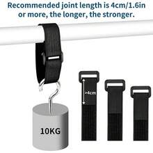 5Meters Adjustable Fastening Hook And Loop Straps With 25 Buckles Free Cut Length Cord Straps For Sewing And Cable Wire Manageme - Black - View 8