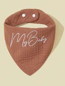 1pc Personalized Custom Text Embroidered Baby Bib, Soft Skin-Friendly Newborn Anti-Spit-Up Bib, Absorbent And Breathable, All Season Style - Multicolor - View 10