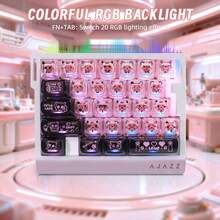 ATTACK SHARK A.JAZZ AK029 PRO 有线 29 键单手 RGB 游戏键盘，配备粉色透明键帽/卡通键帽，拥有 8000Hz 响应速度、RT 磁力机械轴（0.01mm 可调触发距离）、热插拔设计、铝合金底板以及专为游戏玩家设计的网页版驱动程序。 - 查看 10