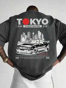 Men's Fashionable Loose-Fit Printed Short-Sleeve T-Shirt | Exquisite Design | Summer Essential | Easy To Match, Showcasing Your Style. - Dark Grey - View 6