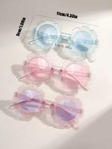 2/3/5pcs Outdoor Fashion Cute Flower Transparent Color Fashion Glasses - Multicolor - View 4
