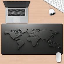 Black And Gray Gradient Map Design Mouse Pad Desk Mat Stitched Edge Durable Non-Slip Gaming Pads Tapis Souris Computer Mouse Pad Aesthetic Mouse Pad Desk Protector - 查看 8