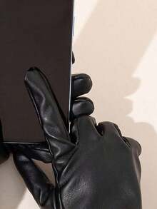SGIAWETA-1 Pair Men's Faux Leather Gloves, Thermal Lined, Windproof, Waterproof, Warm Winter Gloves Cycling, Driving, Outdoor Activities-Birthdaygift - Đáy quần một bên - Xem 6
