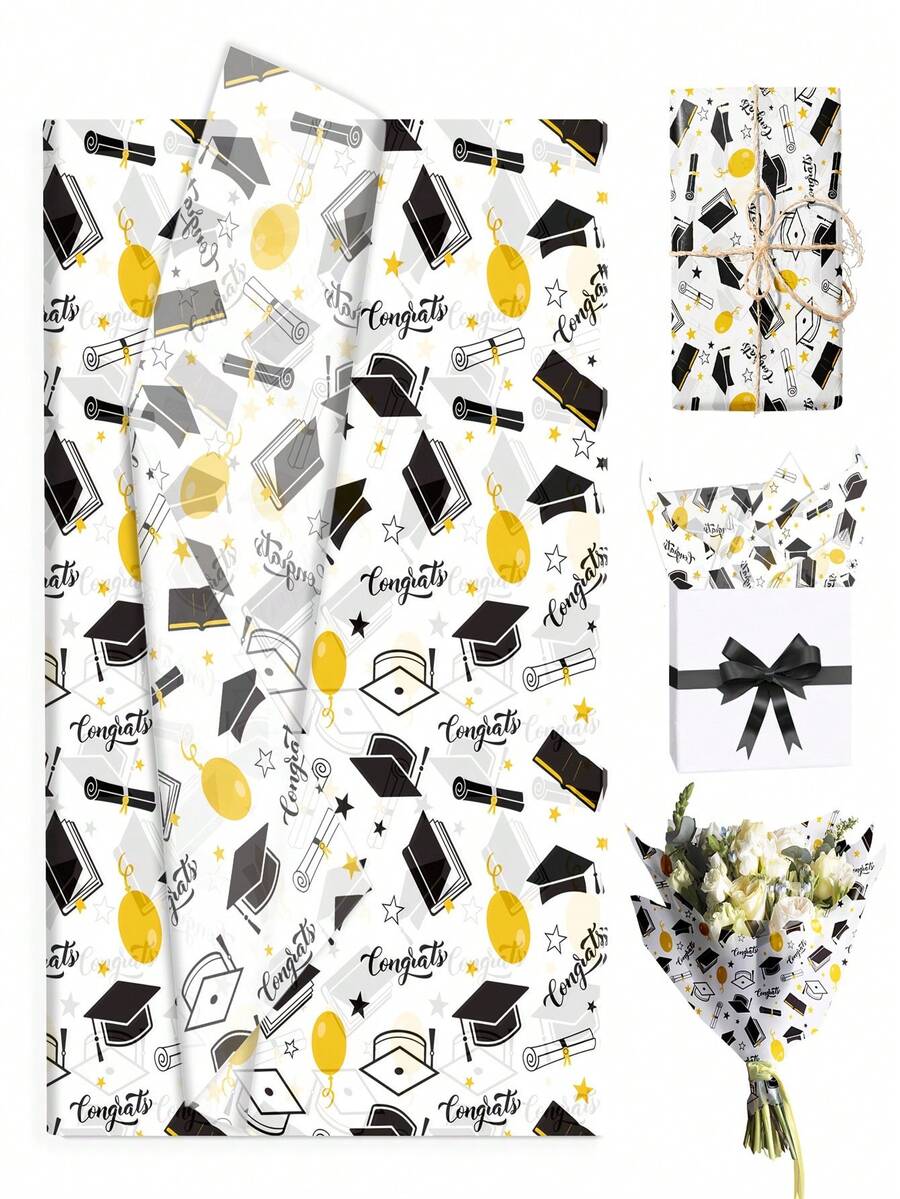 10/20pcs Graduation Gift Wrapping Paper, Gift Box Decoration Paper, Suitable For School Graduation Party Gifts, Perfect Gift Wrapping Paper For Friends And Best Friends