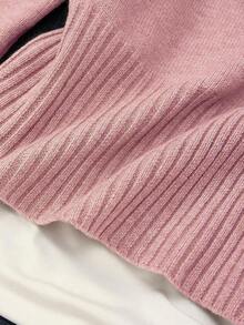 Women's Casual Cute Short Zip-Up Hooded Fitted Knit Cardigan, Long Sleeve Daily Commute Versatile Knit Jacket, Autumn/Winter Street Style Y2K - 粉色 - 查看 7