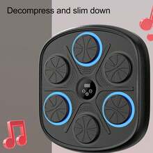 Smart Music Punching Target Improve Cardiorespiratory Fitness Interactive Digital Musical Boxing Machine for Home Indoor - Negro - Ver 9