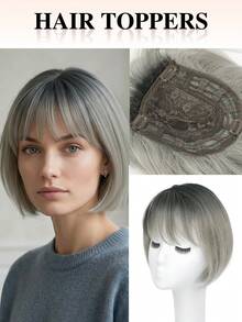 nimoki 360° Seamless Bangs Hair Topper, Elegant Synthetic Hair Piece, Lightweight & Fluffy, Adds Volume, Suitable For Daily Use By Men & Women, Halloween - Multicolor - View 13