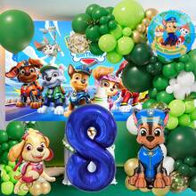 Green Paw Print Style Happy Puppy Foil Balloon Set, Including Dark Green, Green And Light Green, Birthday Party Decor, Happy Birthday Balloon Bouquet, Suitable For Adult Birthday Party Wall Decor Balloon Set - View 13