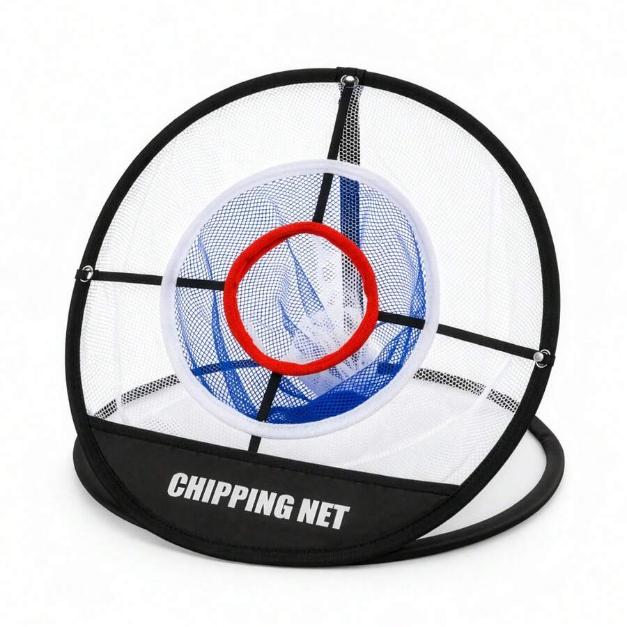 Golf Chipping Net 50cm – 3 Target Golf Practice Net With Foam Balls & Storage Bag, Foldable Golf Chip Net For Garden, Backyard, Indoor & Outdoor Training - Black - View 1