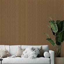 Paper and Wall Self-Adhesive Vinyl Striped Wallpaper With Floral Slatted Panel, Modern Decoration For Bedroom And Living Room - Best Sellers - Freijó 木條 - 查看 3
