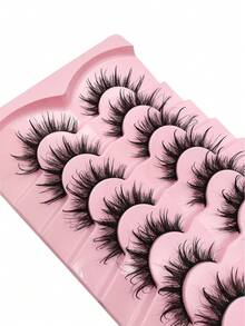 7 pares de pestañas de diseño "Wet Lash", efecto rizado y esponjoso 8D, ojos que se mueven como girasoles iluminados - Ver 5