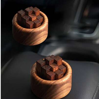 1个木质香薰扩散器，圆形木棒香薰扩散器，适用于家庭、办公室、书房，缓释香氛管，无焰，无需电池，装饰性精油支架，增强香氛效果