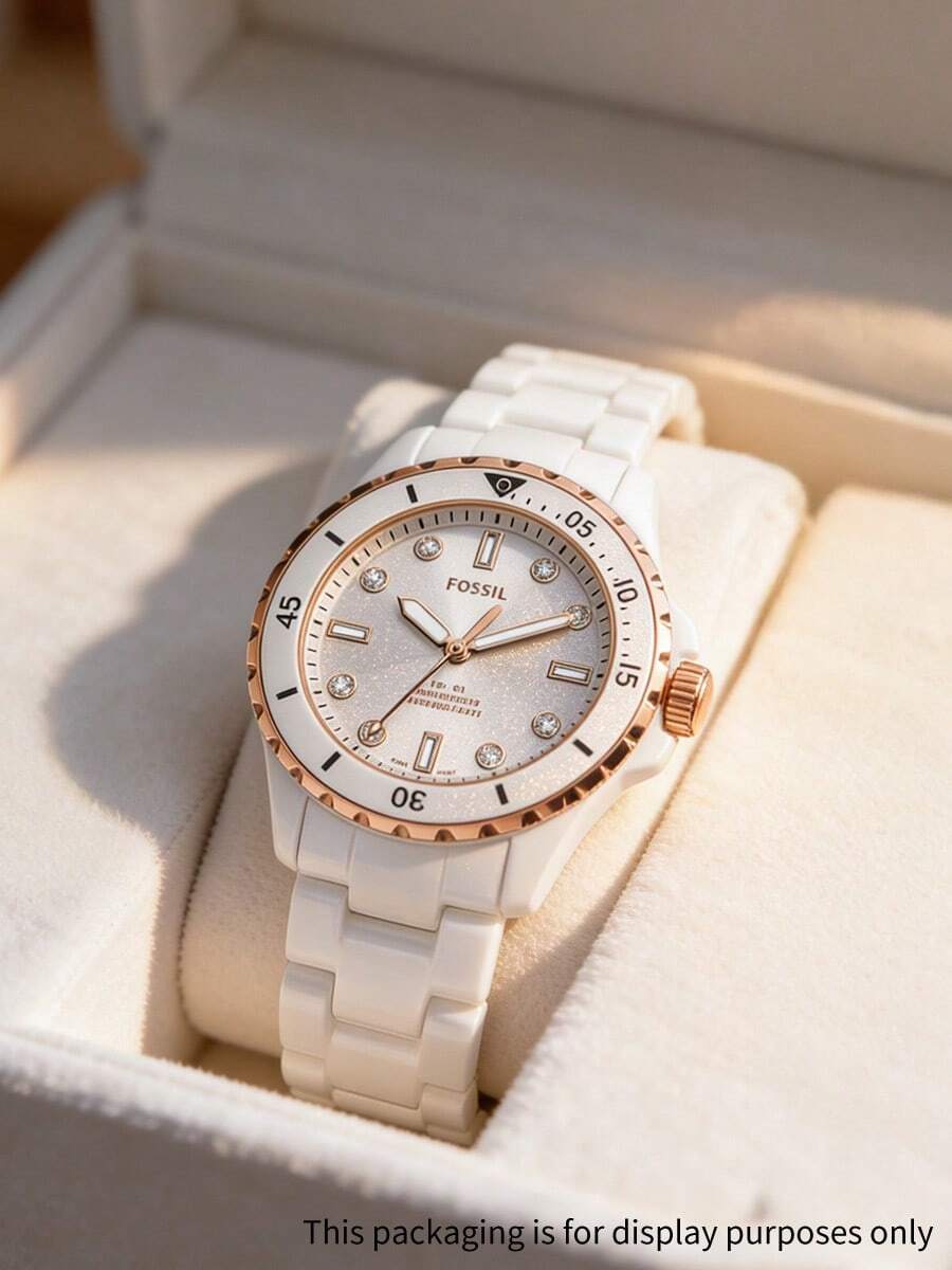 Đồng hồ nữ FOSSIL BA-HAN DWHITE GỐM CE1107/CE1108 - trắng - Xem 1