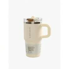 STANLEY - The Quencher Pro Tour Flip Straw Tumbler 20oz With Handle & Straw, Stainless Steel Vacuum Travel Mug, Leakproof Lid, Large Capacity Cup, Keeps Drinks Cold All Day, For Water, Coffee, Iced Drinks 10-21319-0019 - 1092 CREAM - View 5