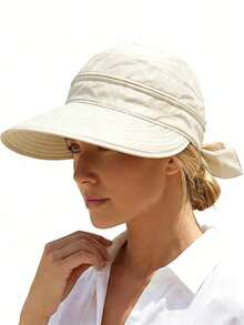 2-In-1 Women's Sun Hat, Detachable Zipper, Ponytail Friendly, Lightweight Quick-Dry, UV Protection For Summer, 1/2 Pieces Set - A - View 1