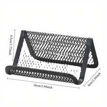 1pc Business Card Holder, Horizontal Desktop Mobile Phone Stand, Card Display Organizer - One Size - View 2