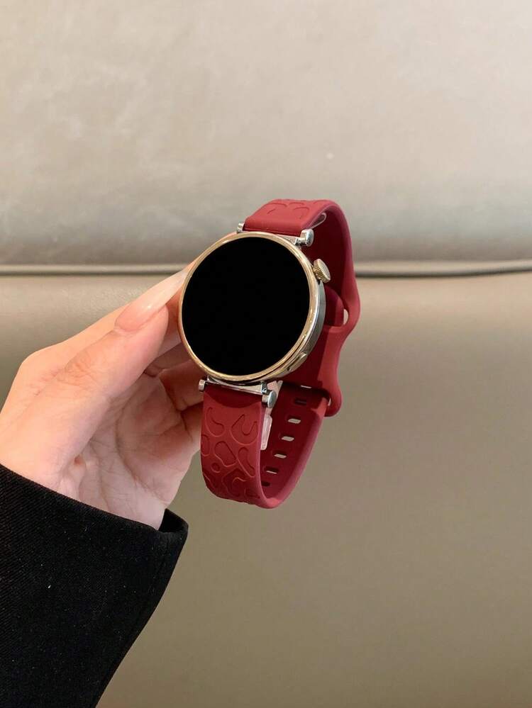 1条18mm/20mm/22mm硅胶表带，兼容三星Galaxy Watch 3/4/5/6 40mm 44mm经典款、43mm 47mm、GT6 GT5 GT4 GT 3/2 46mm，男女通用 - 酒紅色 - 查看 2