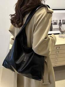 Túi xách cỡ lớn mới năm 2026 dành cho nữ, thiết kế thời trang, túi đeo vai, túi xách thường ngày thanh lịch. - màu đen - Xem 6