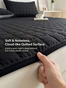 1pc Waterproof Quilted Incontinence Mattress Pad - Geometric Grid Pattern, Minimalist Design, Waterproof & Leakproof, Suitable For Single/Double/King Size Beds, Ideal For Home, Hotel, Pet Facilities, Nursing Care (Pillow Case Not Included) - Waterproof Diaper Pad - Black - View 7