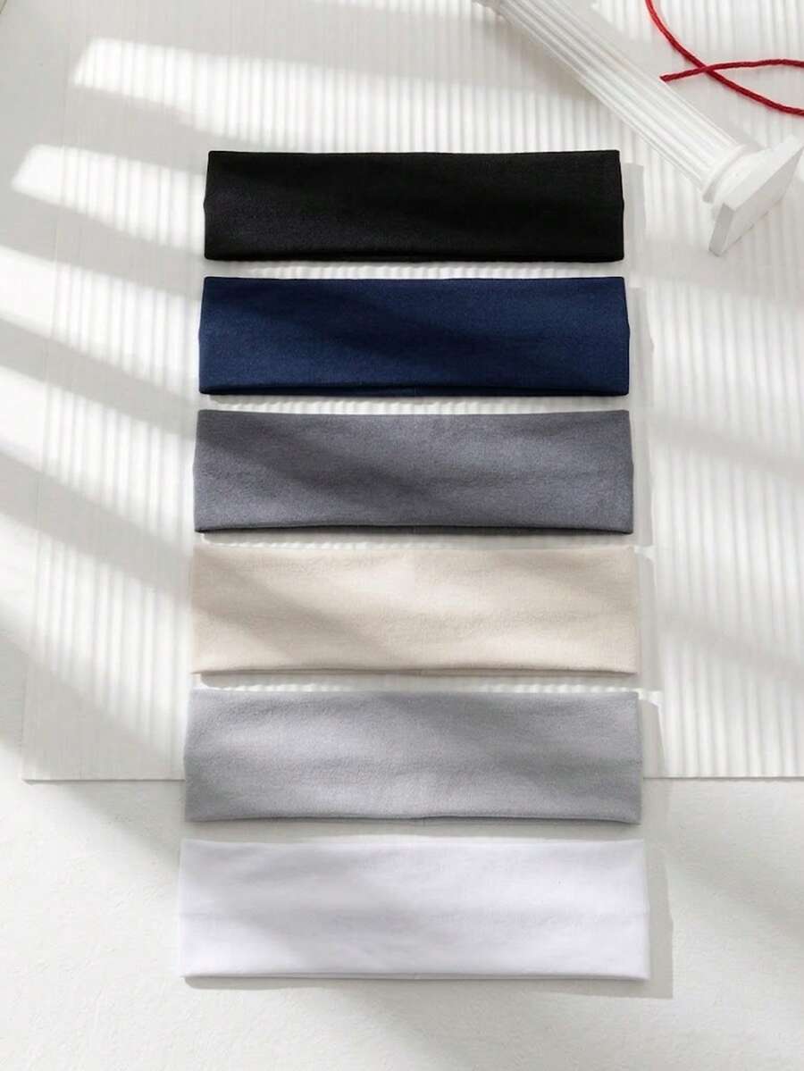 Conjunto de 6 Elásticos de Cabelo Cinza Femininos, Faixas de Cabelo Versáteis e Modernas de Alta Qualidade, Ideais para Uso Diário, Yoga, Fitness e Acessórios de Praia para o Verão. - Conjunto multicolorido de 6 peças - Ver 1